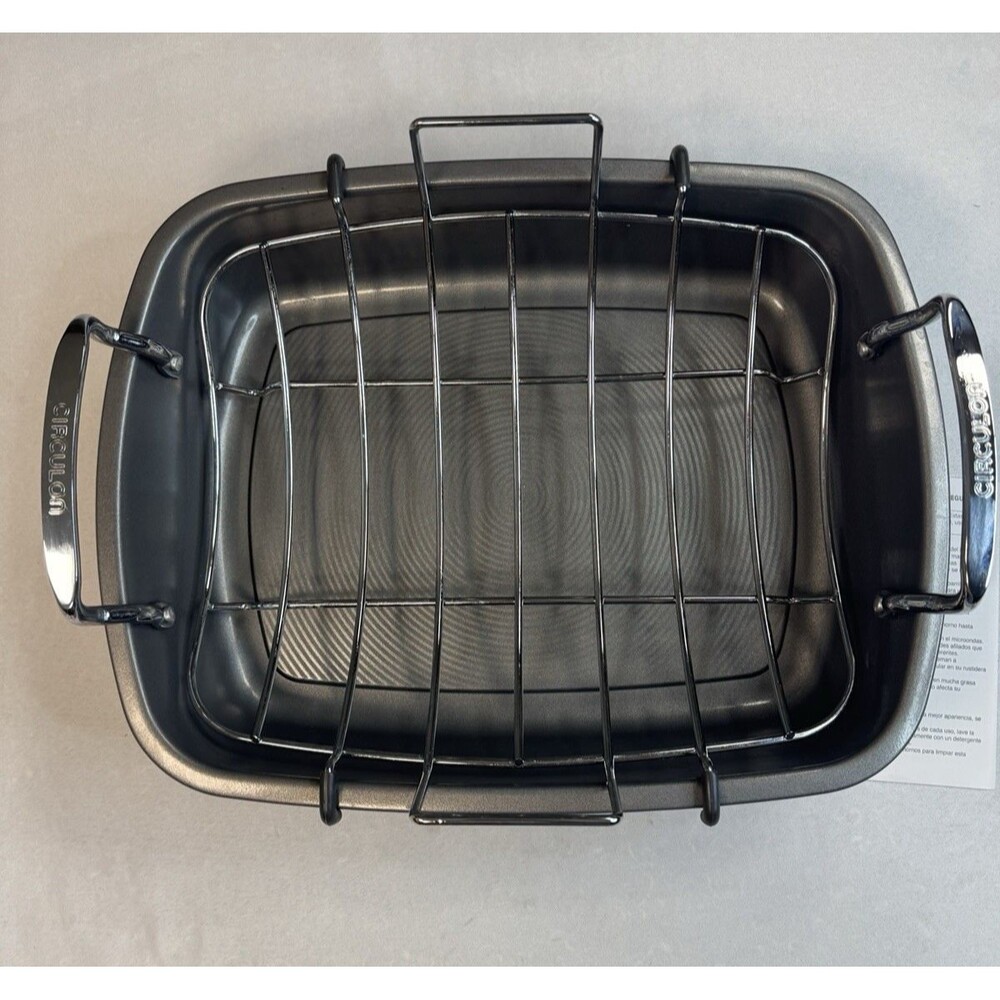 Circulon Total Bakeware Nonstick Roaster, Roasting Pan with Rack, 17x13 inch NEW